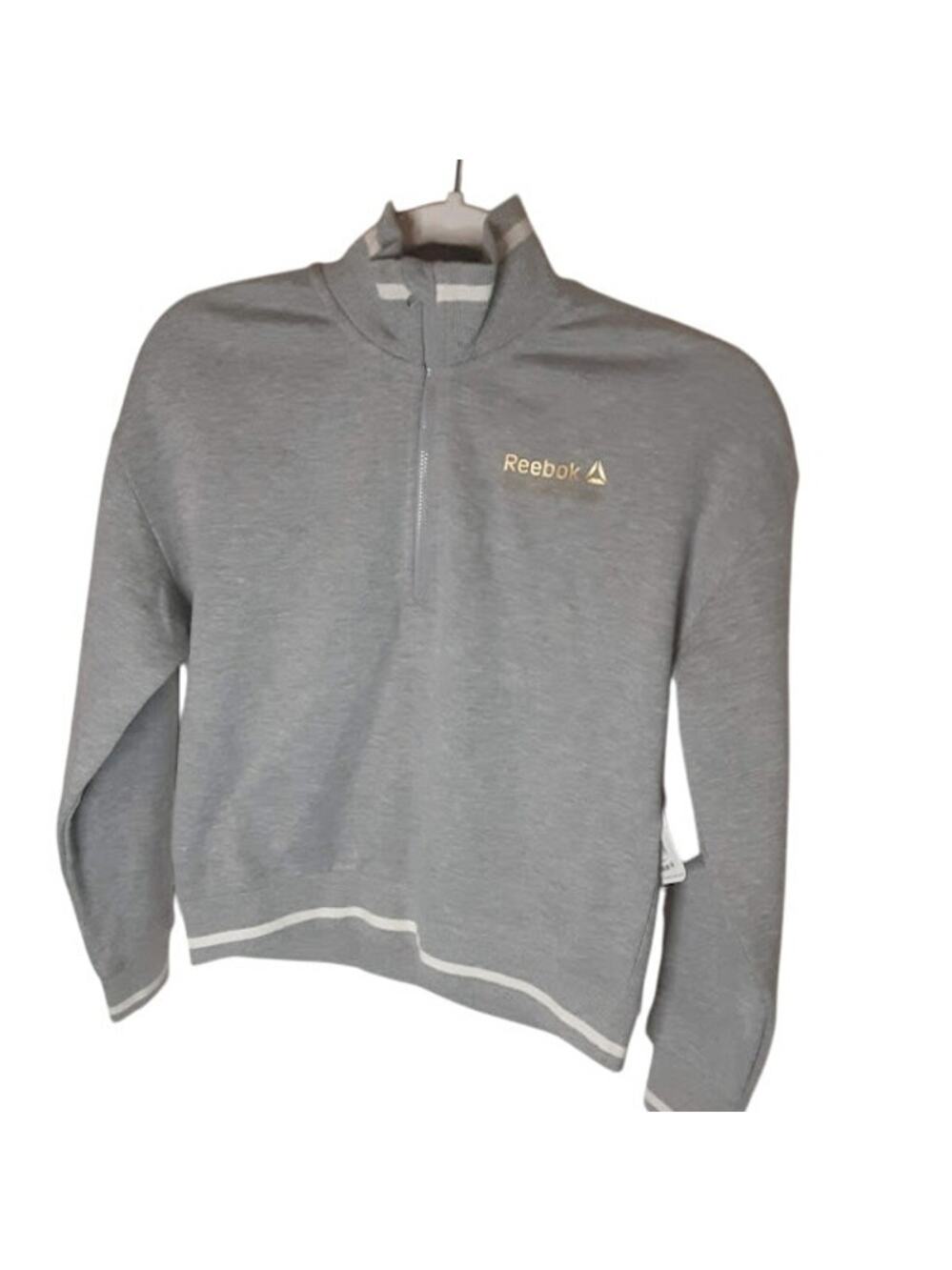 NWT Reebok Kids XL 14/16 Grey‎ Heather Fashion Fleece Quarter Zip Pullover